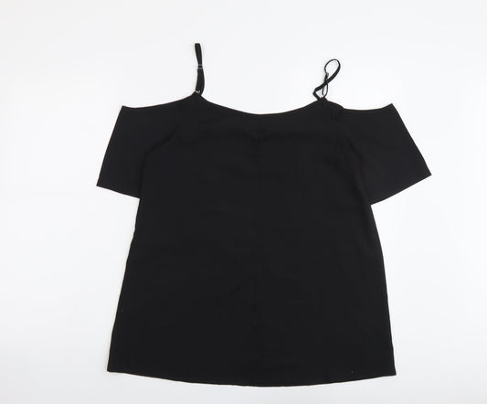 Womens UK Size 12 Be You Black Basic Blouse