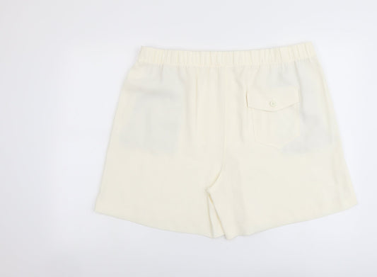 Marks and Spencer Womens Ivory Polyester Basic Shorts Size 20 L5 in Regular Pull On