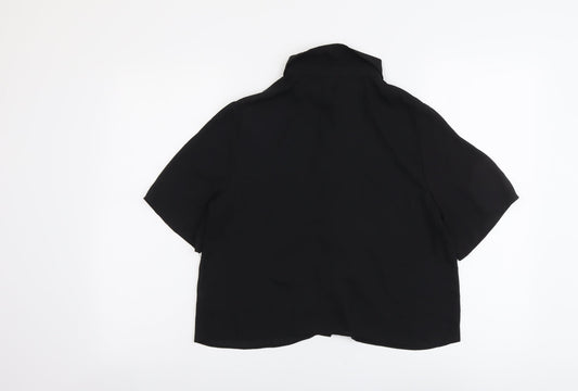 Womens UK Size 10 ASOS Black Basic Button-Up