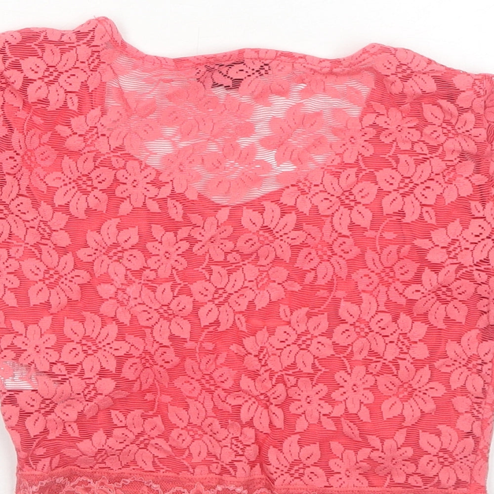 Womens UK Size 8 Topshop Orange Basic T-Shirt