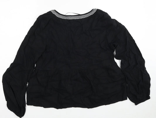 Womens UK Size 8 Marks and Spencer Black Basic Blouse