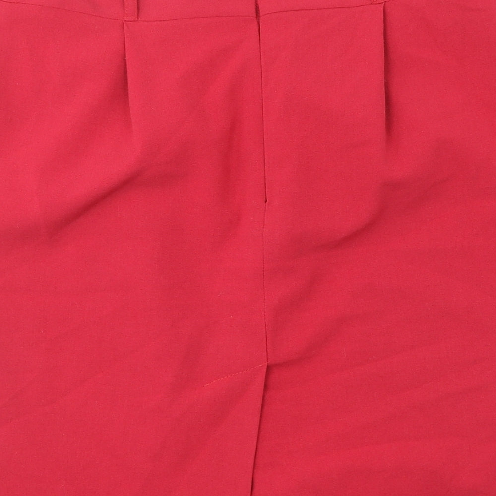 Papaya Womens Red Polyester A-Line Skirt Size 8 Zip