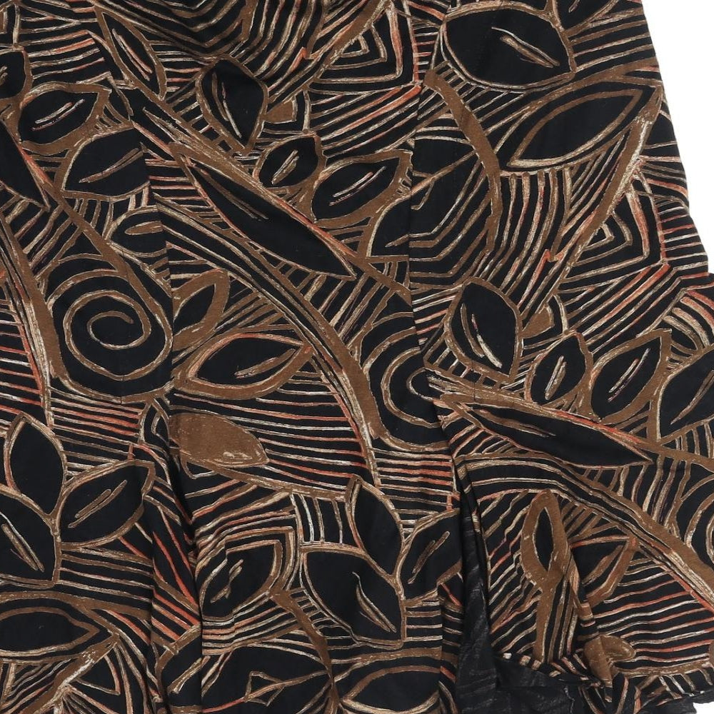 CC Womens Brown Geometric Polyester Swing Skirt Size XL