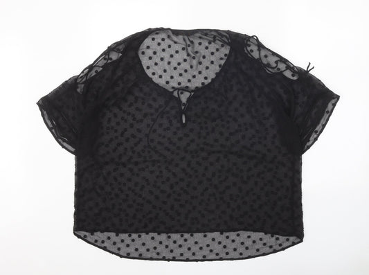 Womens UK Size L Zara Black Basic Blouse