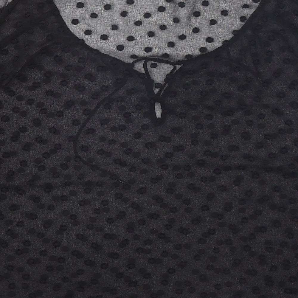 Womens UK Size L Zara Black Basic Blouse