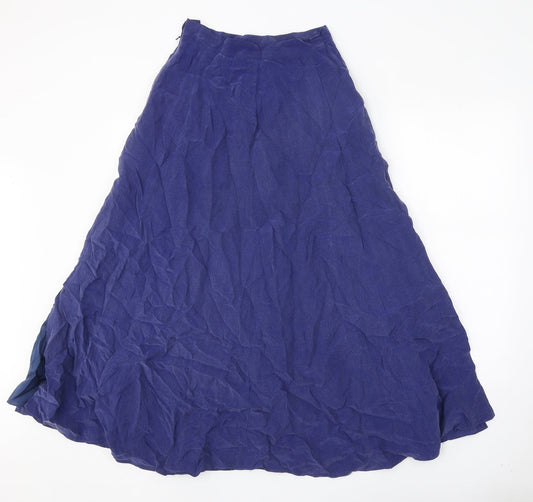 Lakeland Womens Blue Cupro Swing Skirt Size 8 Zip