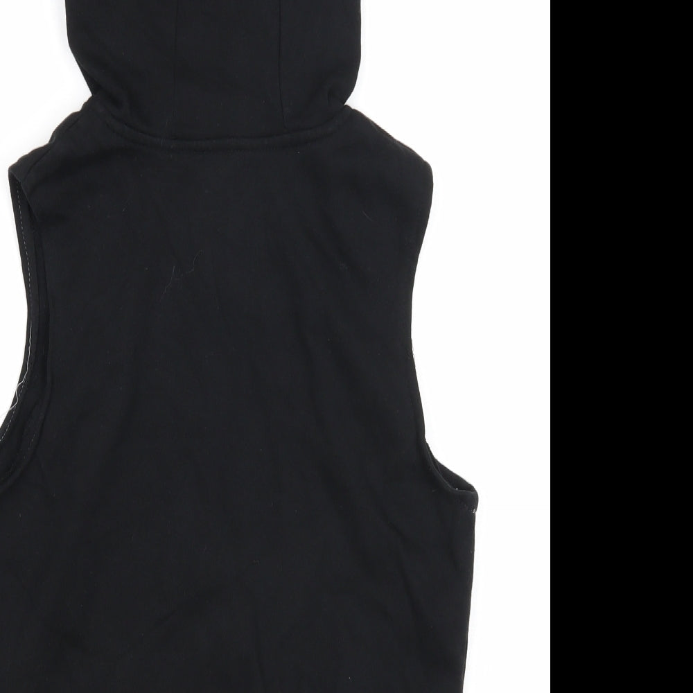 George Boys Black Cotton Full Zip Hoodie Size 9-10 Years Zip