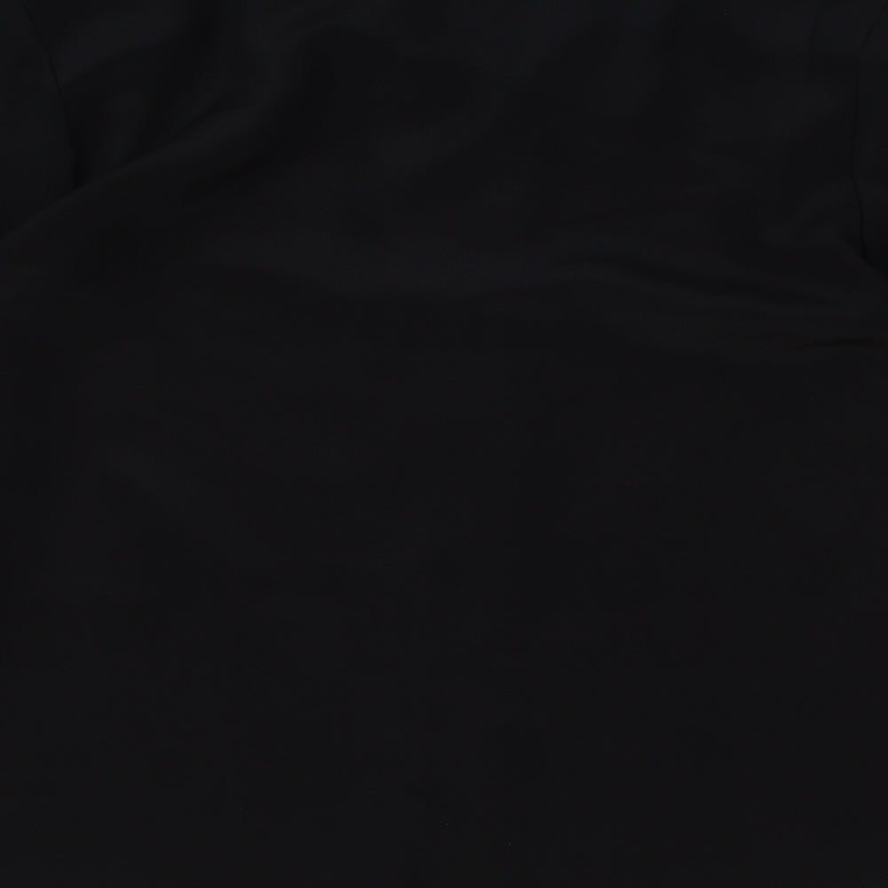 Womens UK Size 12 Butterfly Black Basic Button-Up