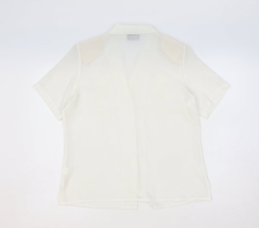 Womens UK Size 12 Clothes Contact Ivory Basic Button-Up