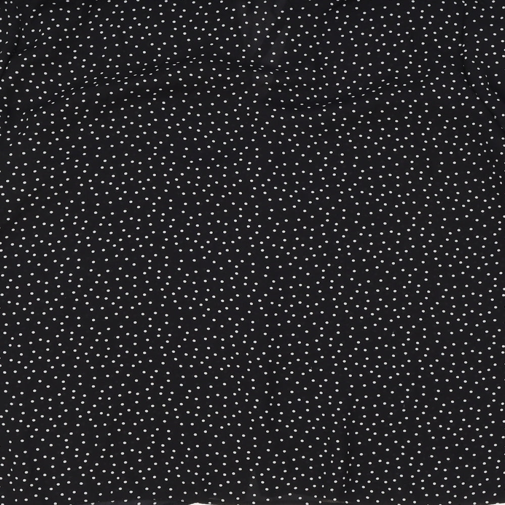 Womens UK Size 12 Warehouse Black Basic Button-Up