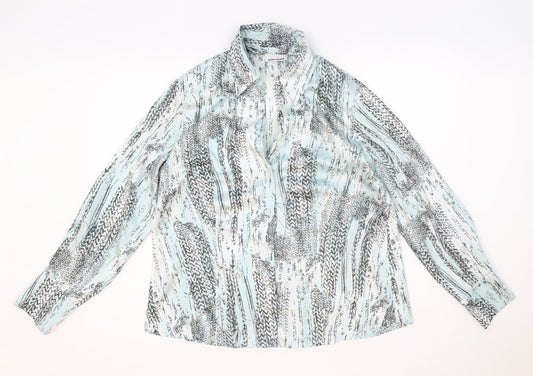 Womens UK Size 18 Gerry Weber Blue Basic Button-Up