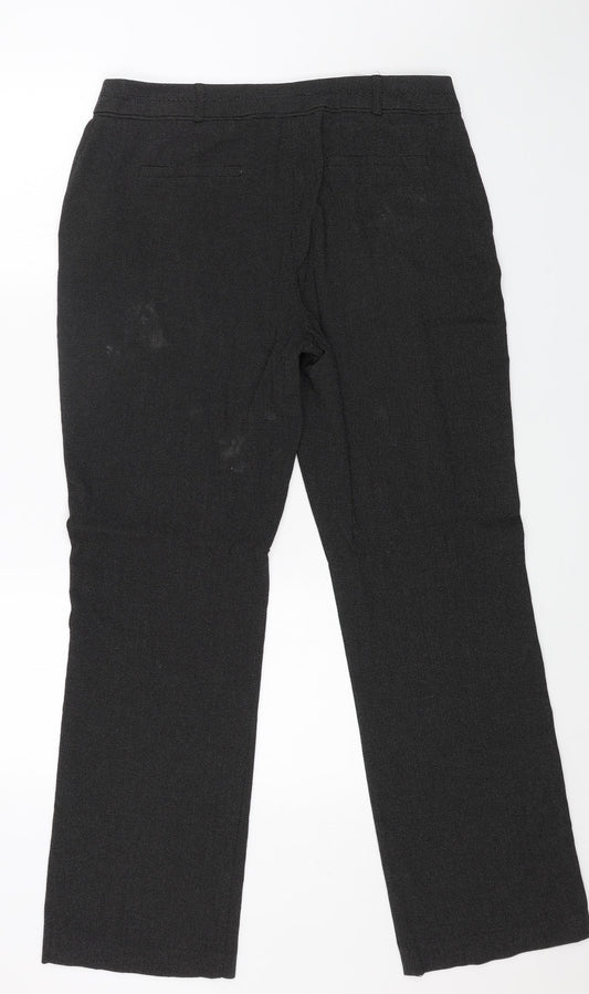 Womens UK Size 14 M&Co Regular Fit Dress Pants Grey Trousers