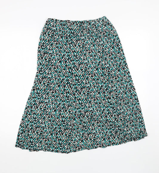 CC Womens Green Geometric Polyester Peasant Skirt Size S