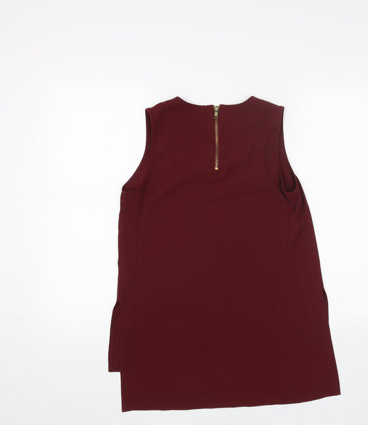 Primark Womens Red Polyester Tunic Tank Size 10 Scoop Neck