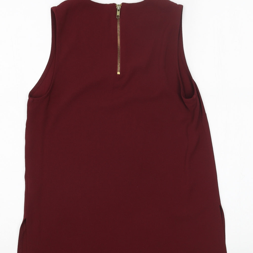 Primark Womens Red Polyester Tunic Tank Size 10 Scoop Neck