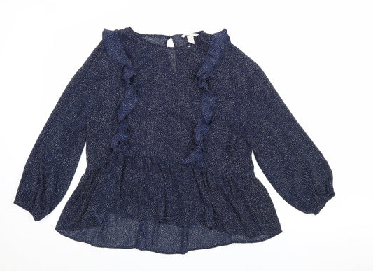 Womens UK Size 10 H&M Blue Basic Blouse