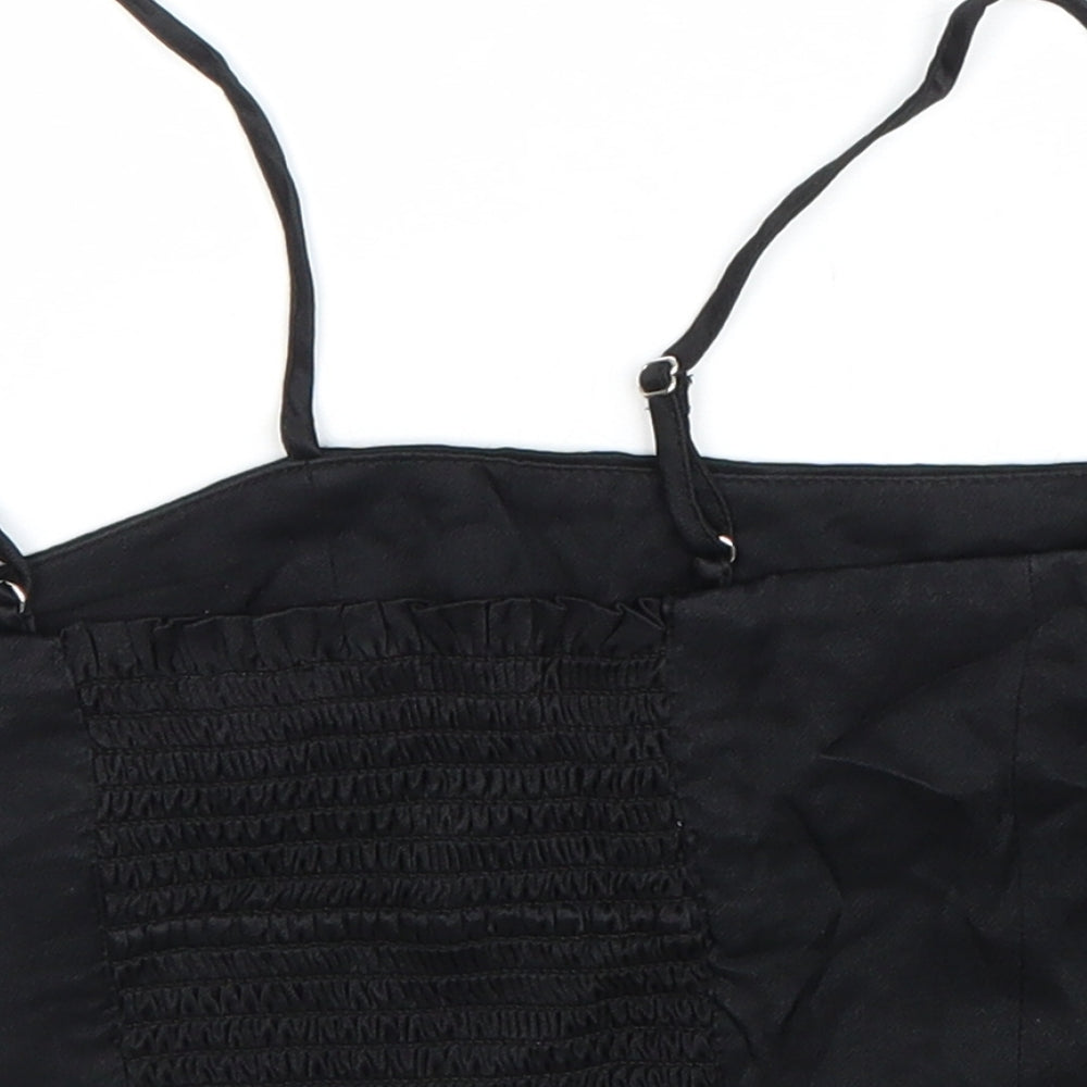 Womens UK Size S Zara Black Cropped Tank