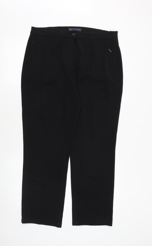 Womens UK Size 14 Marks and Spencer Regular Fit Black Trousers