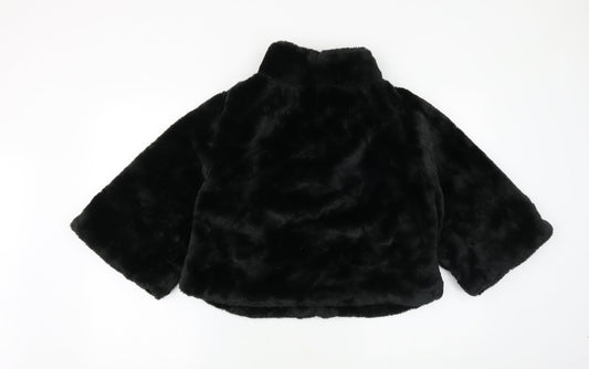 Primark Womens Black Jacket Size 12 Hook & Loop - Teddy Bear Style