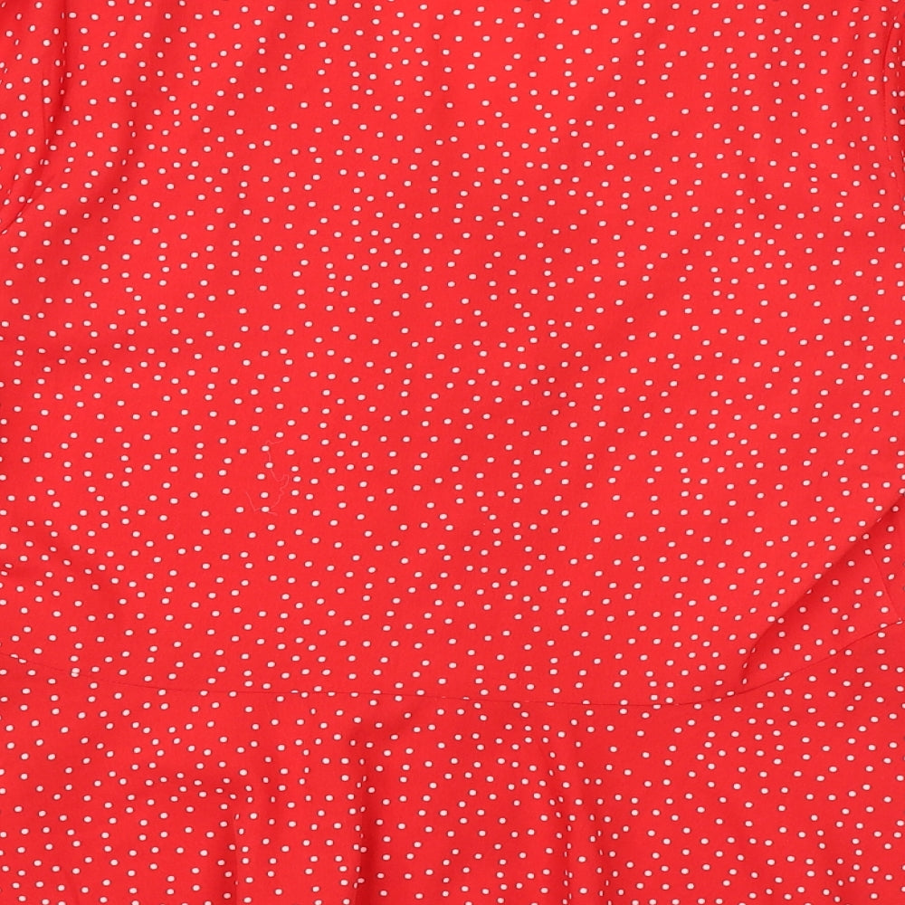 Womens UK Size 10 New Look Red Basic Blouse