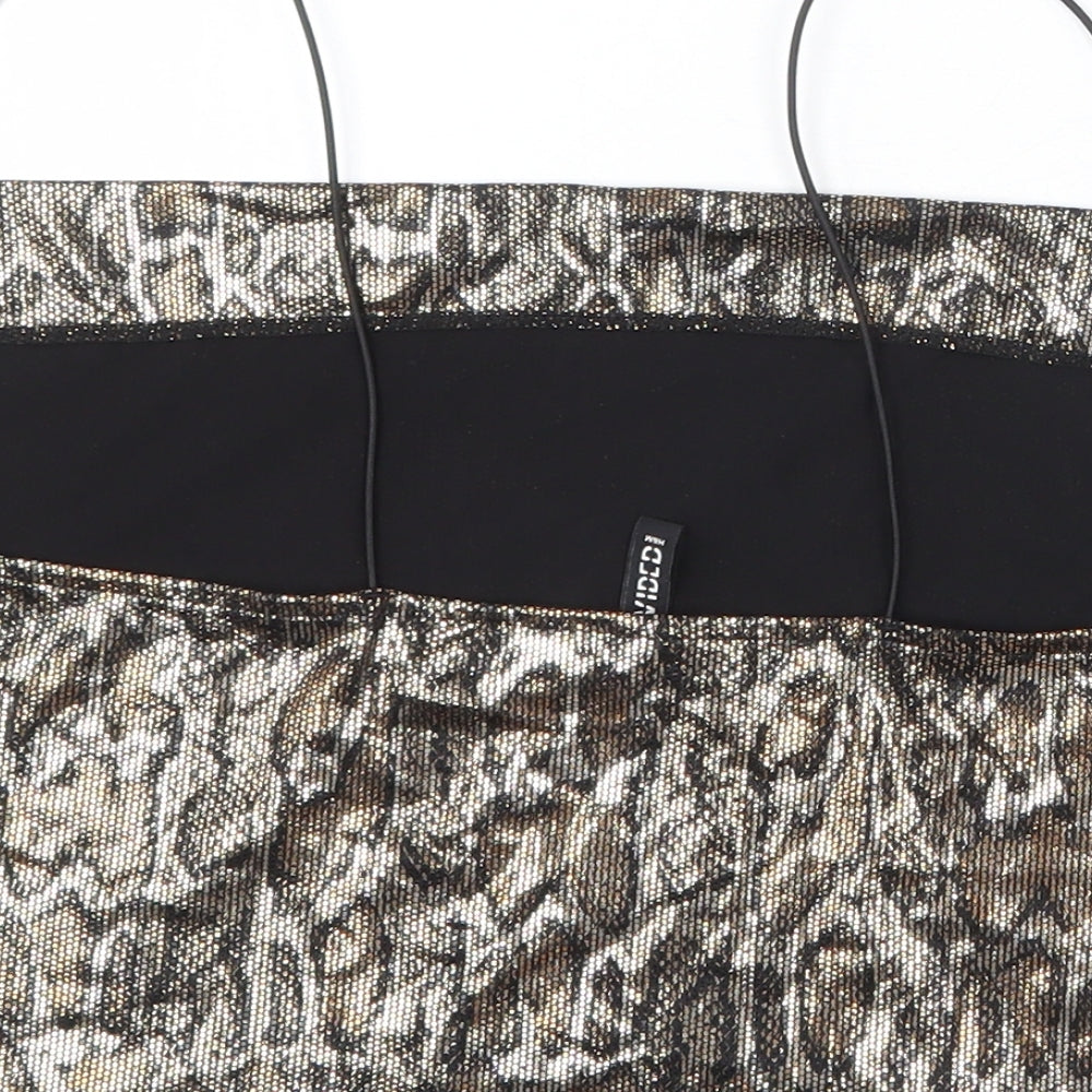 Womens UK Size M H&M Gold Cropped Tank