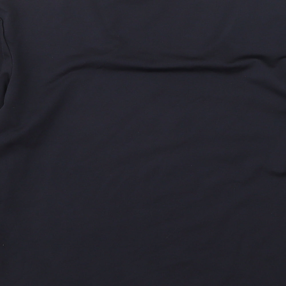 AMARANTO Womens Black Polyester Basic Blouse Size 12 Round Neck