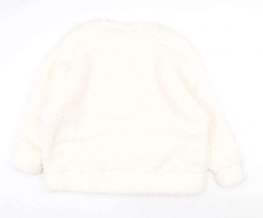 Womens UK Size 14 Marks and Spencer White Pullover Jumper