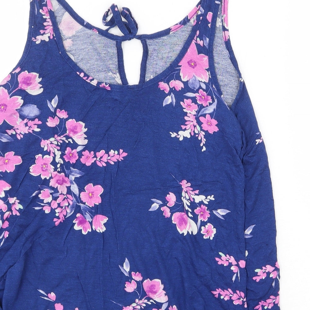 F&F Womens Blue Viscose Basic Tank Size 8 Scoop Neck