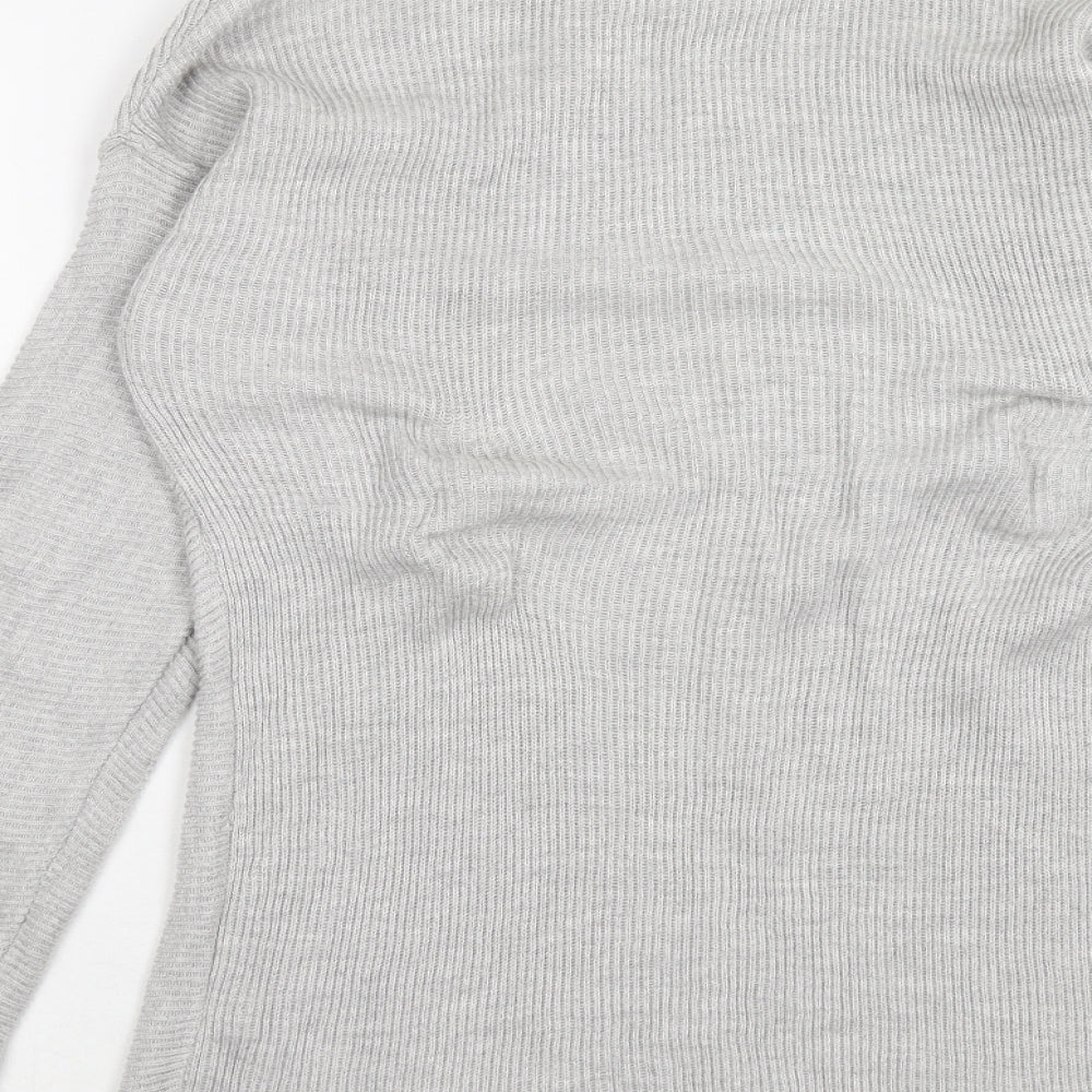 Primark Womens Grey V-Neck Cotton Pullover Jumper Size M - Size 10-12