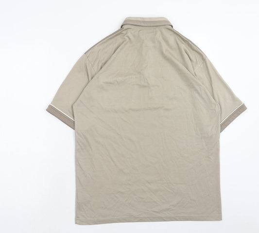 North wood Mens Grey Cotton Polo Size M Collared Button