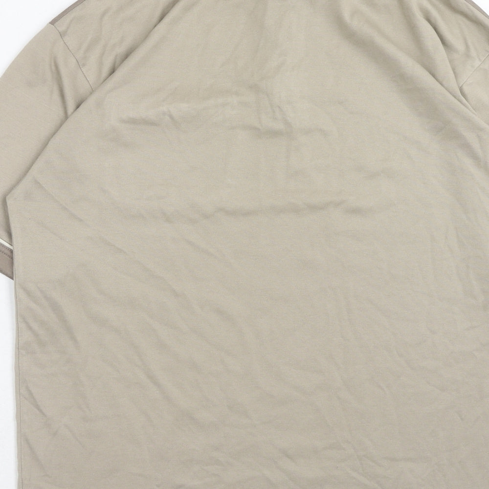 North wood Mens Grey Cotton Polo Size M Collared Button