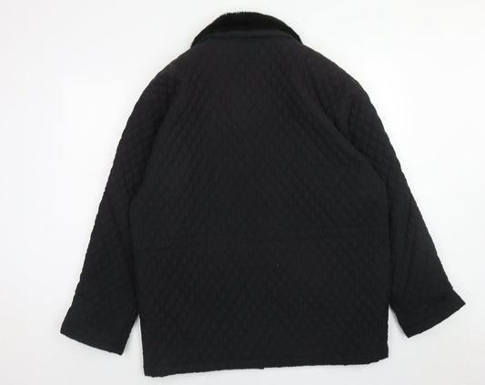 JFW Womens Black Quilted Jacket Size 12 Zip