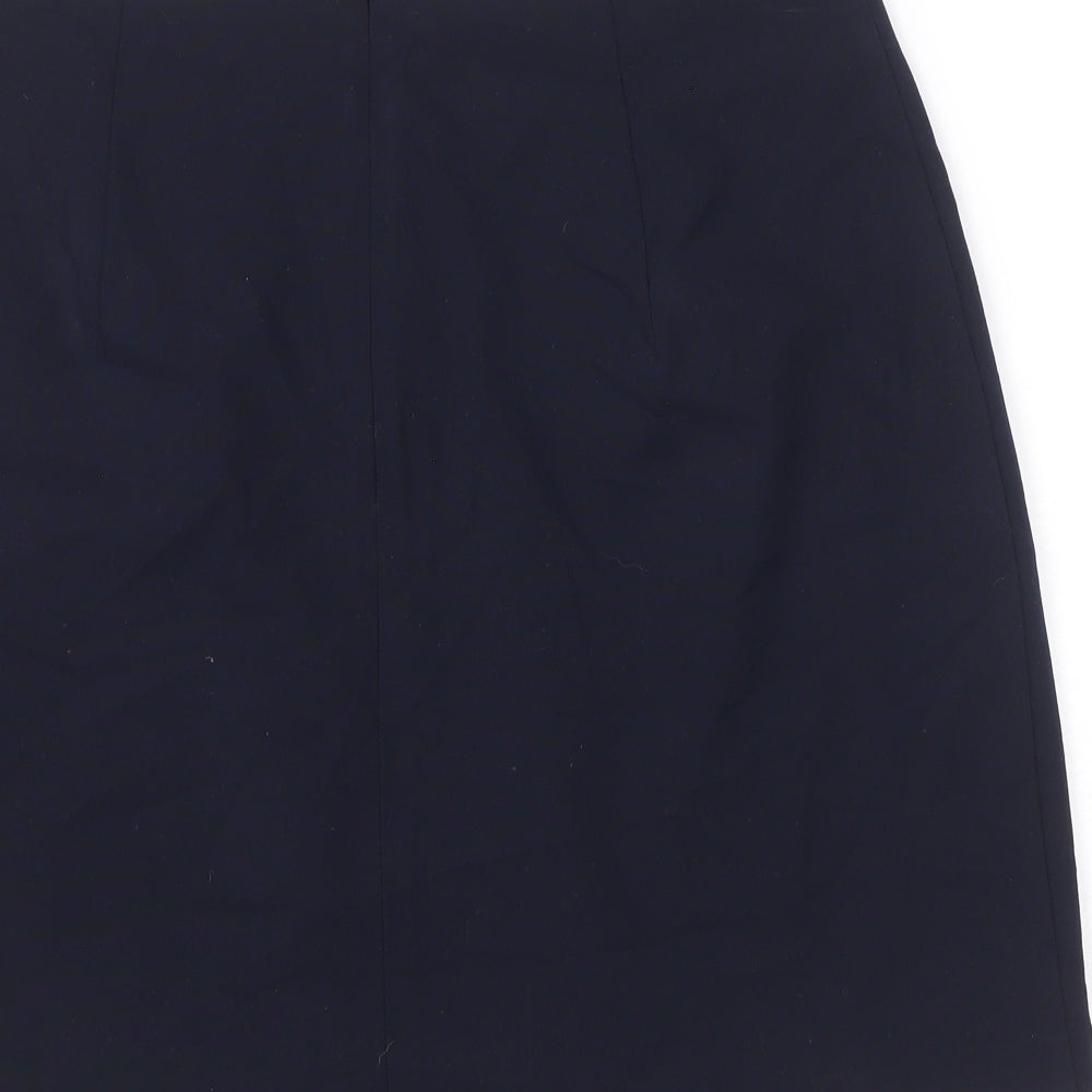 Marks and Spencer Womens Blue Polyacrylate Fibre A-Line Skirt Size 10 Zip