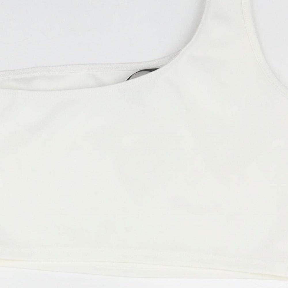 SheIn Womens White Polyester Cropped Tank Size M One Shoulder