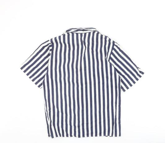 Womens UK Size 12 Canada Blue Basic Button-Up