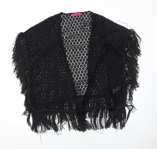 Womens UK Size M Boohoo Black Kimono T-Shirt
