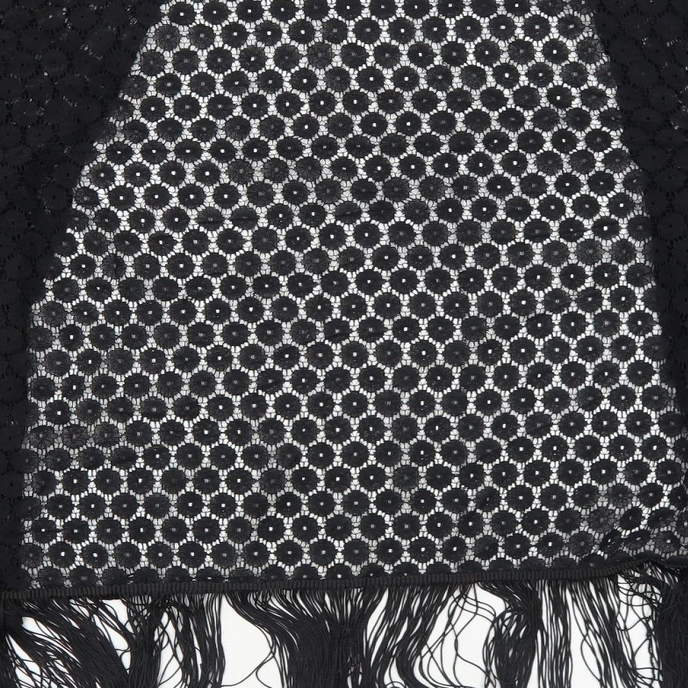 Boohoo Womens Black Polyester Kimono T-Shirt Size M V-Neck - Size M/L