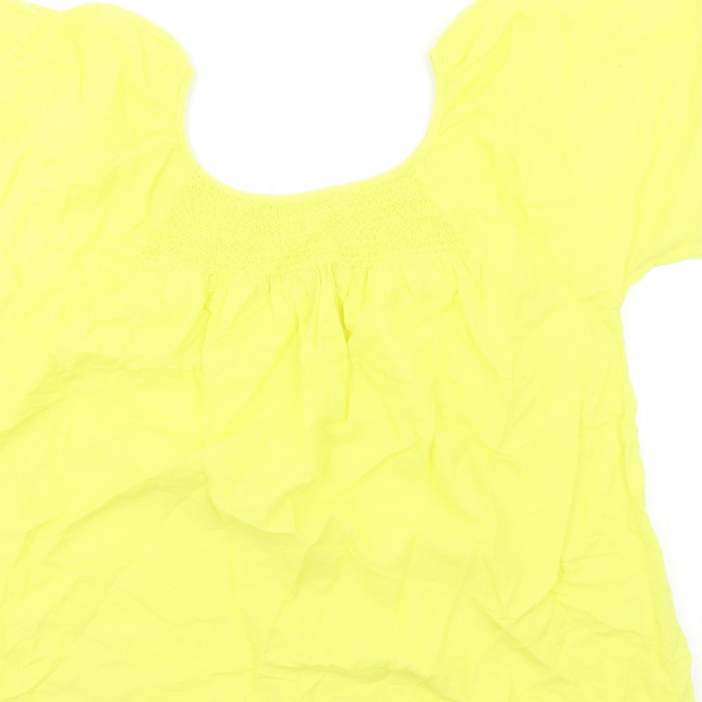 Womens UK Size L Preworn Yellow Basic Blouse