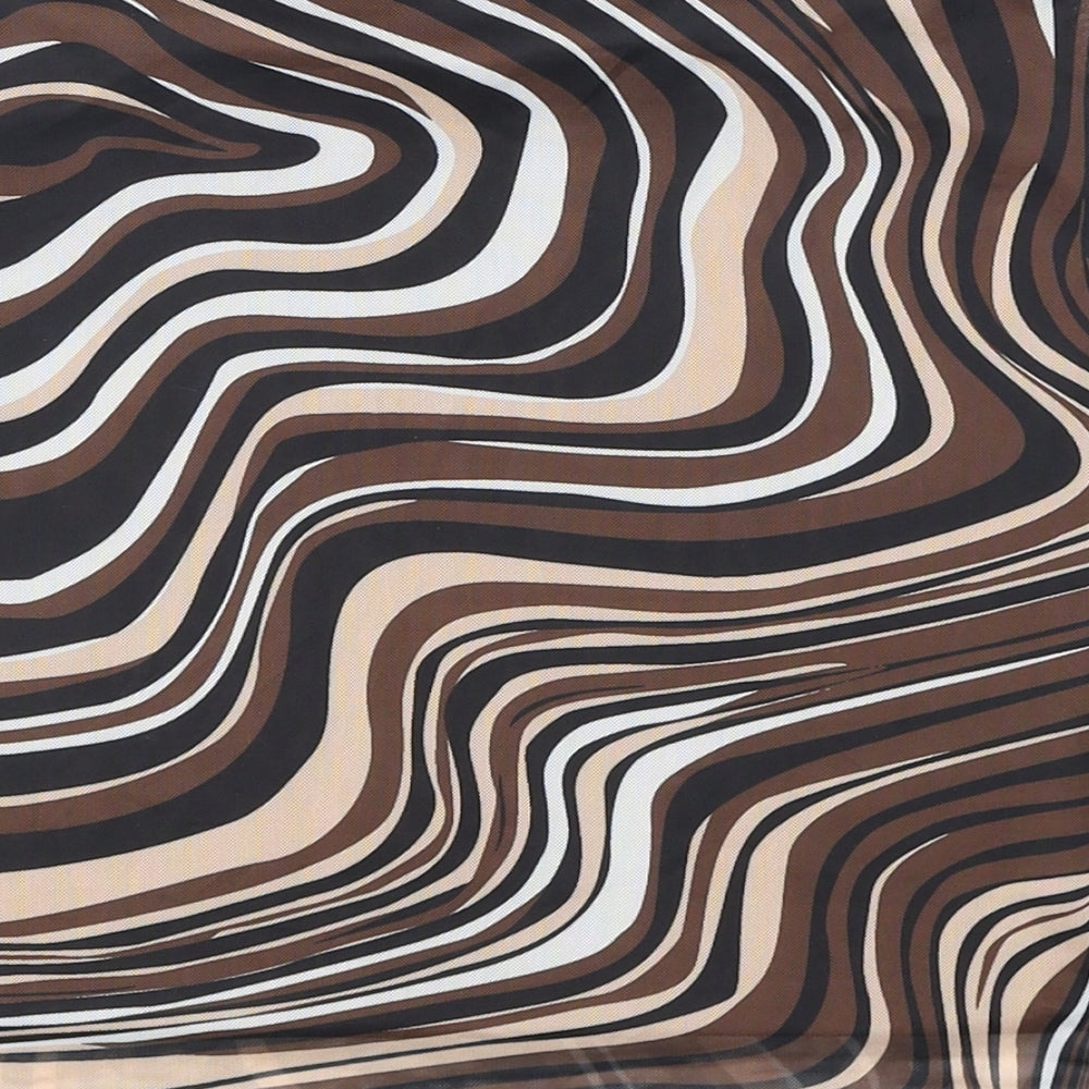 SheIn Womens Brown Geometric Polyester A-Line Skirt Size S