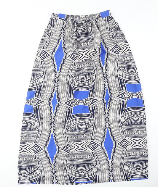Atmosphere Womens Blue Geometric Polyester Maxi Skirt Size 6