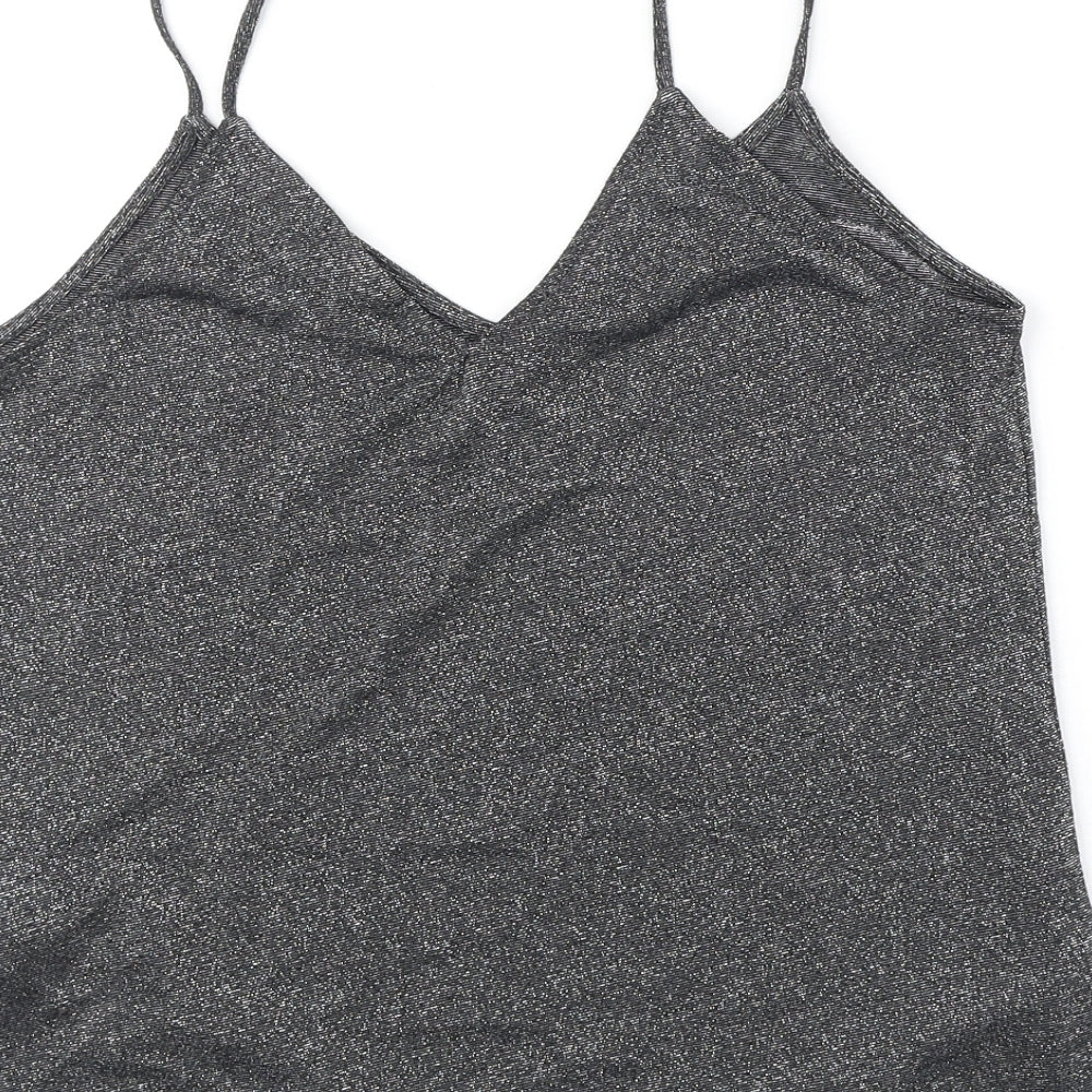 Womens UK Size 10 Topshop Black Camisole Tank