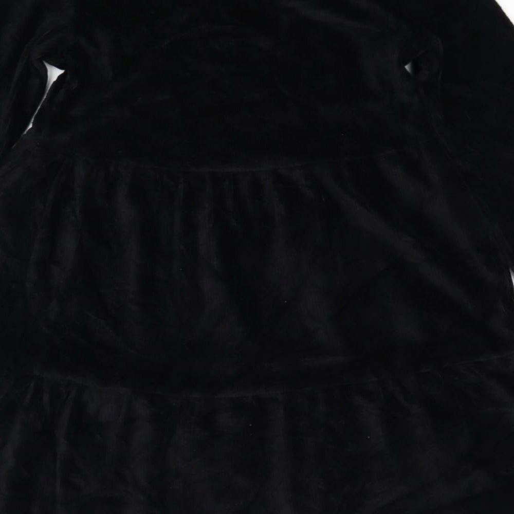 Marks and Spencer Womens Black Cotton Fit & Flare Size 8 Round Neck Pullover