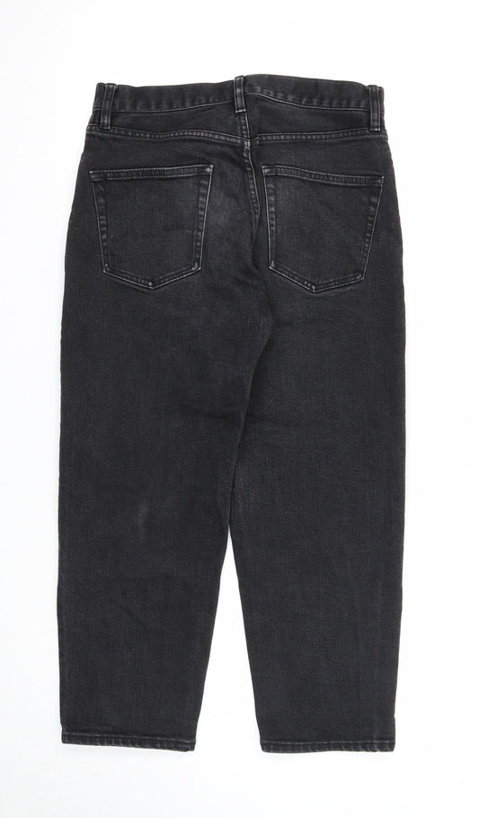 Womens UK Size 25 in Preworn Regular Fit Straight Black Jeans