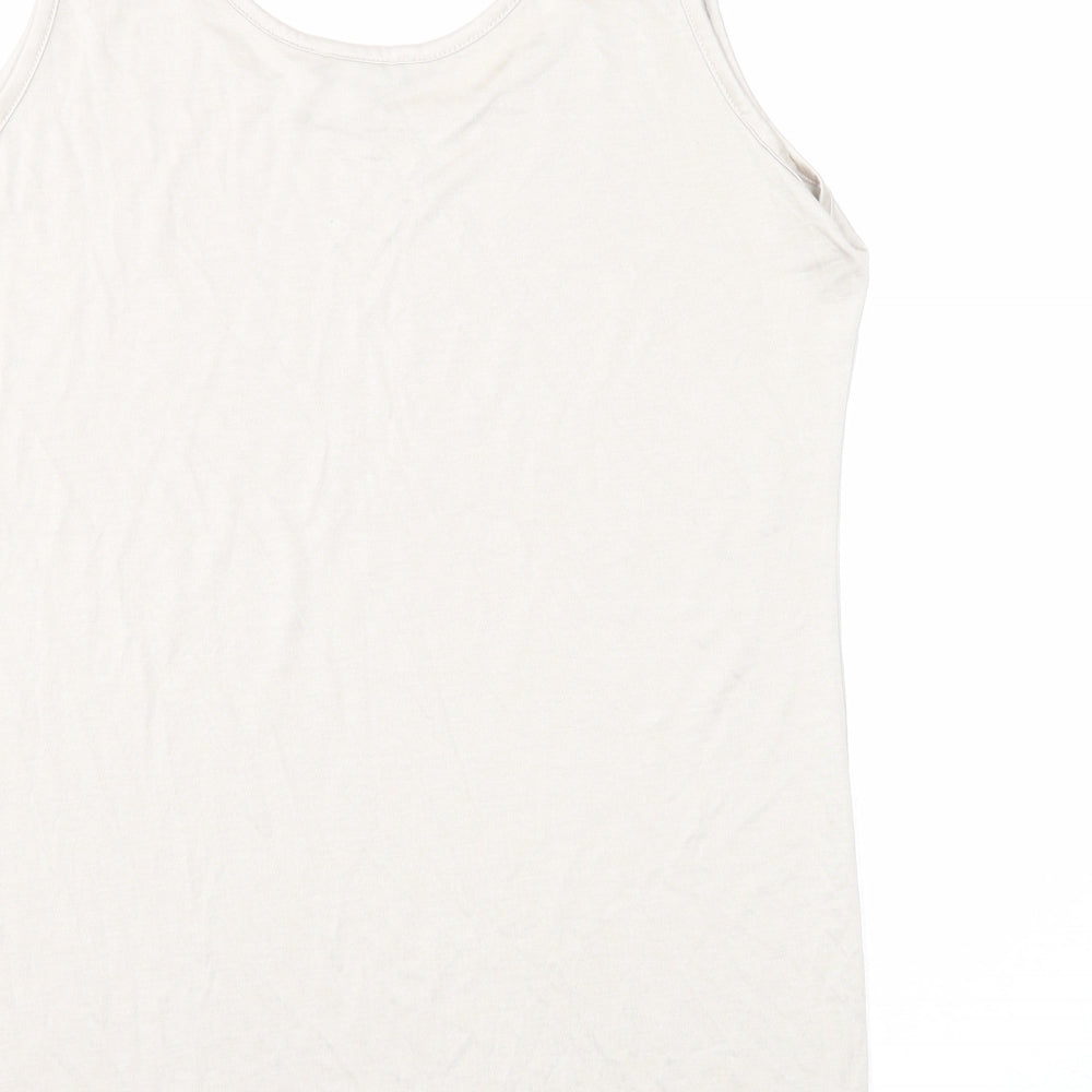 Womens UK Size 14 Marble Beige Basic Tank