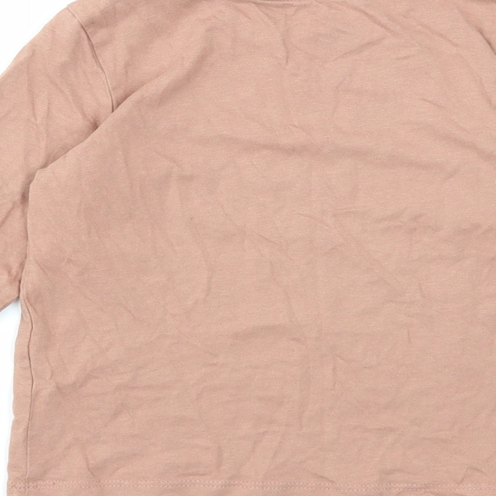 Nutmeg Girls Beige Cotton Pullover T-Shirt Size 3-4 Years Round Neck Pullover - Just Like Daddy
