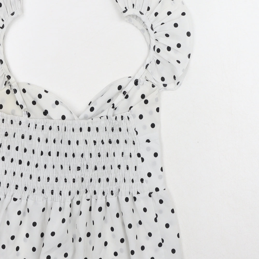Womens UK Size M Preworn White Basic Tank