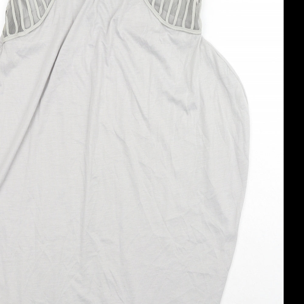 Womens UK Size M Preworn Grey Basic Tank