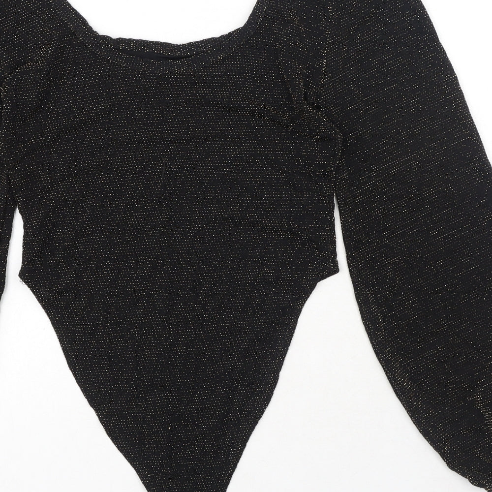 Womens UK Size 10 Preworn One-Piece Black Bodysuit