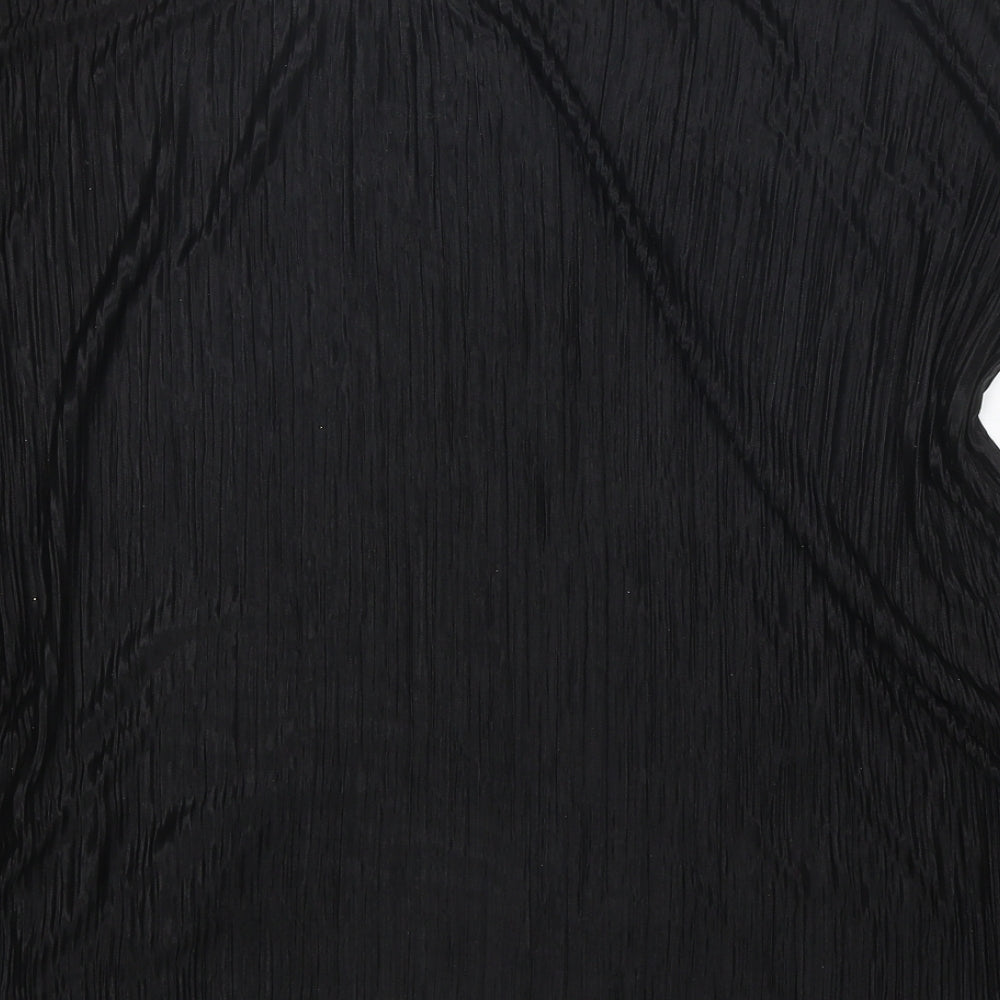 George Womens Black Polyester Basic Blouse Size 16 Boat Neck