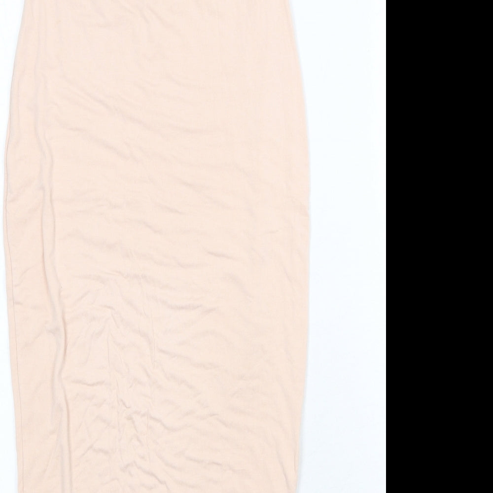 Missguided Womens Pink Viscose Bodycon Size 8 Off the Shoulder Pullover